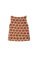 Brown Fan Print Sleeveless Top  image