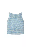 Sky Blue Fan Print Sleeveless Top  image