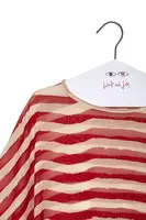 Ruby Red Diagonal Striped Chiffon Tunic Top  image