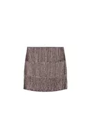 Chocolate Brown Beaded Fringe Mini Skirt  image