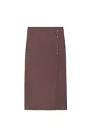 Chocolate Brown Long Pencil Skirt  image