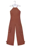 Brick Sleeveless Cargo Jumpsuit  image