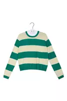 Emerald Green Bold Striped Sweater  image