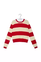 Lipstick Red Bold Striped Sweater  image