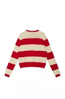 Lipstick Red Bold Striped Sweater  image