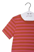 Hot Pink and Burnt Orange Striped T-Shirt  image