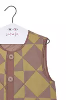 Taupe and Tan Geometric Print Gilet  image