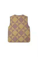 Taupe and Tan Geometric Print Gilet  image