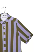 Lilac and Mocha Brown Striped Shirt  image