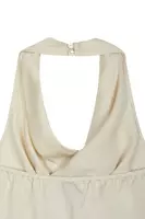 Chalk Cowl Neckline Top With Fringes image