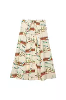 Sailing Regatta Print Panelled Skirt image