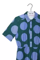 Periwinkle and Bottle Green Shirtdress image