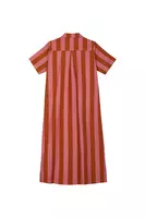 Hot Pink and Burnt Orange Striped Shirtdress  image