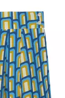 Royal Blue and Mustard Geometric Printed Skirt  image