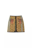 Earth Tone Quilted Mini Skirt  image