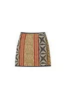 Earth Tone Quilted Mini Skirt  image