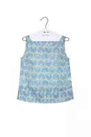 Sky Blue Fan Print Sleeveless Top  image