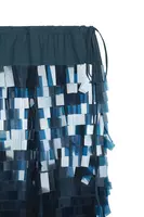 Deep Teal Rectangular Sequin Skirt  image