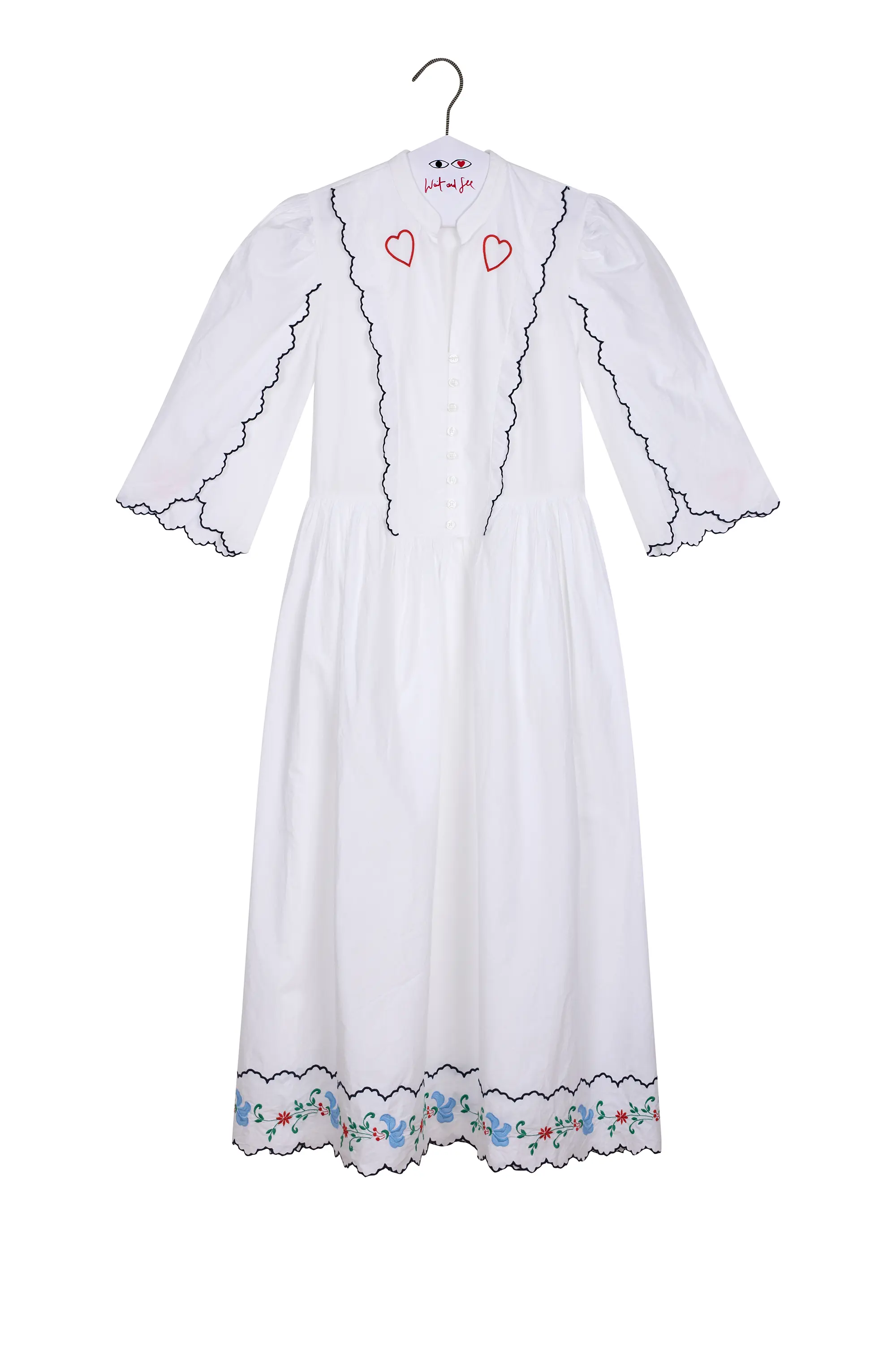 Boboli Heart Dress- White/Silver main image 0