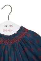 Blusa Ricamata con Stampa Floreale Blu Notte image