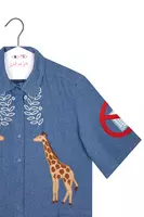 Tuta in Denim Ricamata con Animali image