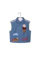 Camicia di Jeans Senza Maniche con Ricami Estivi image