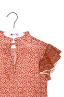 Pomegranate Red Floral Fern Printed Top image