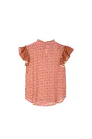Pomegranate Red Floral Fern Printed Top image