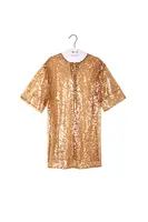 Abito a Tunica in Paillettes Marrone Caramello image