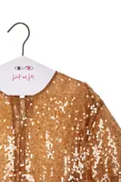 Abito a Tunica in Paillettes Marrone Caramello image