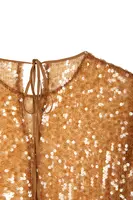 Abito a Tunica in Paillettes Marrone Caramello image