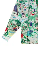 Painterly Park Scene Silk Blouse  image