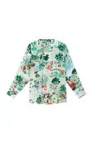 Painterly Park Scene Silk Blouse  image