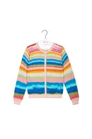 Cardigan con Stampa a Righe Arcobaleno image