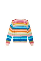 Cardigan con Stampa a Righe Arcobaleno image