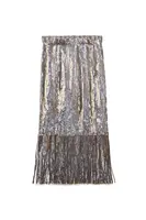 Gonna in Paillettes Argentate con Frange image