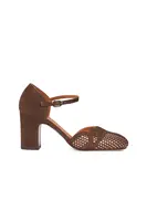 Décolleté in Pelle Scamosciata Bronzo a Pois image
