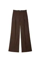 Chocolate Brown Pinstripe Tailored Trousers  image
