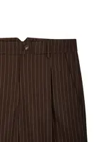 Chocolate Brown Pinstripe Tailored Trousers  image