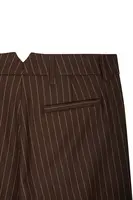 Chocolate Brown Pinstripe Tailored Trousers  image