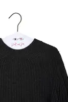 Dark Charcoal Grey Knit Mini Dress with Fringed Sleeves image
