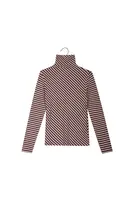 Camel and Plum Diagonal Striped Turtleneck image