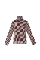 Camel and Plum Diagonal Striped Turtleneck image