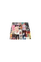 Love and Disco Print Corduroy Mini Skirt  image