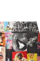 Love and Disco Print Corduroy Mini Skirt  image