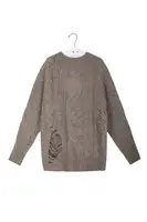 Smokey Grey Distressed Oversize Sweater  image