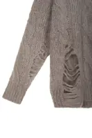 Smokey Grey Distressed Oversize Sweater  image