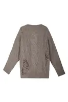 Smokey Grey Distressed Oversize Sweater  image