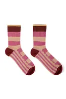 Bubblegum and Blush Pink Metallic Striped Socks  image