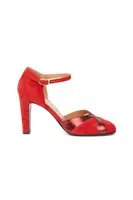 Lipstick and Ruby Red Suede Pumps  image